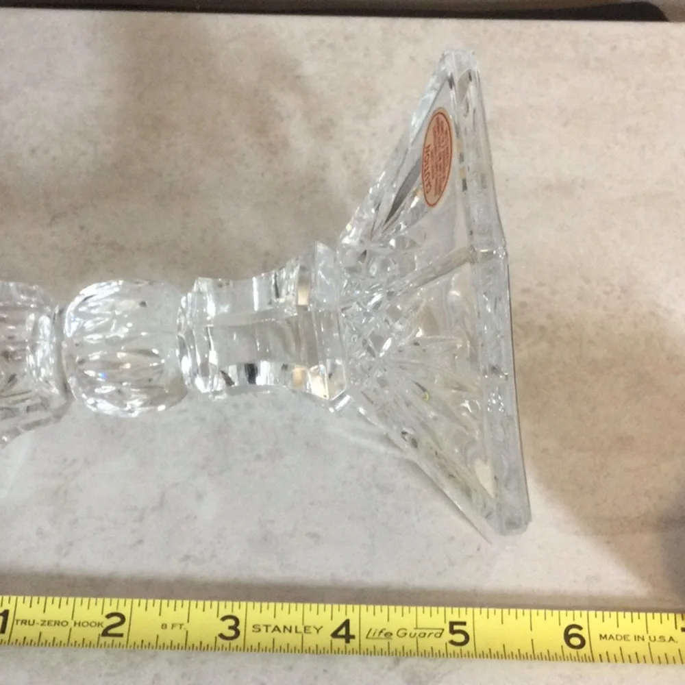 Tapered Clear Crystal-Style Hexagonal Candle Holder - Home Accents
